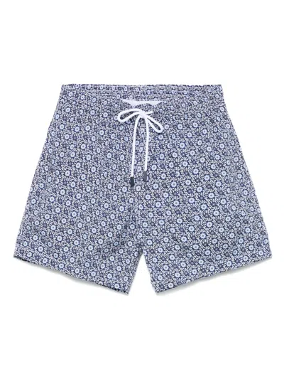 Barba Napoli Printed Swim Shorts In Blue
