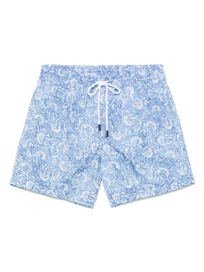 Barba Napoli Printed Swim Shorts In Blue