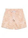 Barba Napoli Printed Swim Shorts In Brown