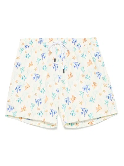 Barba Napoli Printed Swim Shorts In Neutrals