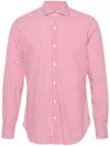 Barba Napoli Striped Poplin Shirt In Pink