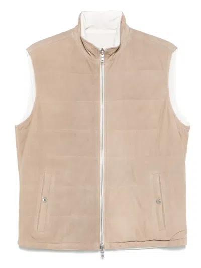 Barba Napoli Reversible Gilet In Neutrals