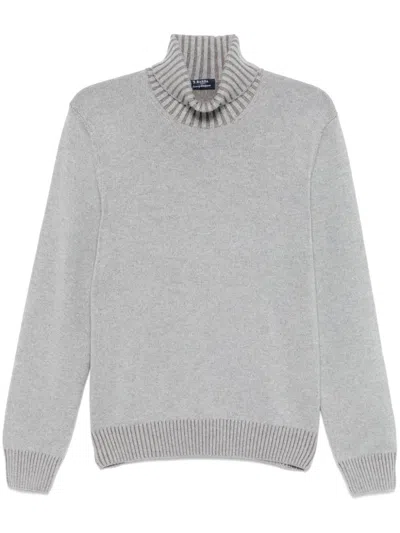 Barba Roll-neck Sweater In Grey