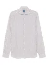 Barba Napoli Barba Brown And White Striped Shirt In Bianco E Marrone