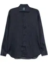 Barba Napoli Barba Barba Classic Button-down Shirt With Subtle Texture In Blue
