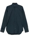Barba Napoli Barba Deep Blue Tailored Shirt With Classic Collar In Blue
