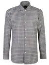 Barba Napoli Fine-check Cotton Flannel Shirt In White