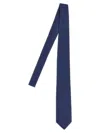 Barba Napoli Pointed Tip Slim Silk Tie With Textured Finish In Blue