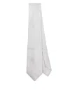 Barba Napoli Barba Textured Light Grey Tie With Pointed Tip In White