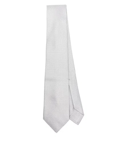 Barba Napoli Checkerboard Tie In Grey