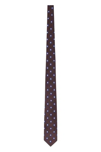 Barba Silk Tie With Micro Pattern In Multicolor