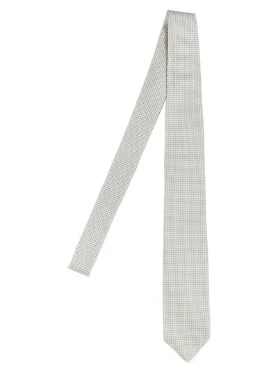 BARBA NAPOLI SILVER SILK TIE