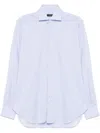 Barba Napoli Barba Sky Blue Tailored Shirt With Button-down Front In Blue