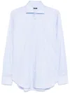 Barba Napoli Barba Sky Blue Tailored Shirt With Button-down Front In Blue