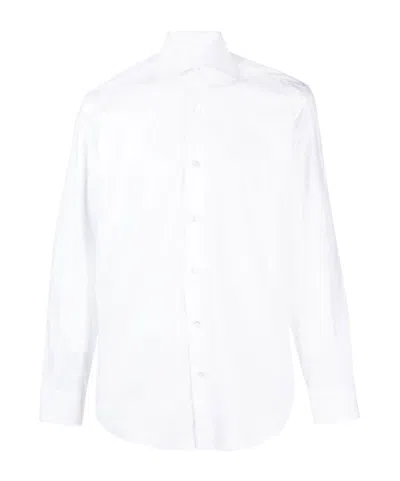 Barba Napoli Spread-collar Cotton Shirt In White