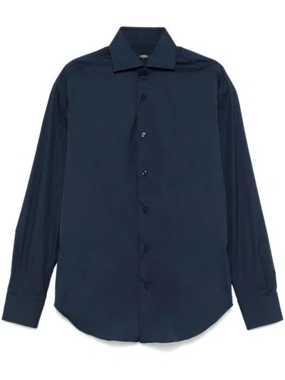 Barba Napoli Spread-collar Shirt In Blue