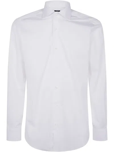 Barba Napoli Spread Collar Shirt In White