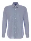 Barba Napoli Barba Micro Operated Shirt In Light Blue