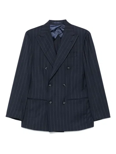 Barba Napoli Striped Blazer In Blue