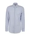 Barba Napoli Striped Long-sleeved Shirt In Gray