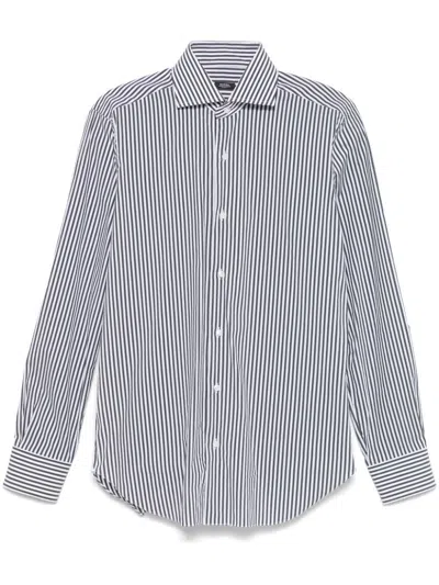 Barba Napoli Striped Shirt In Black