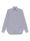 Barba Napoli Barba Vertical Striped Blue And White Barba Shirt In Blau