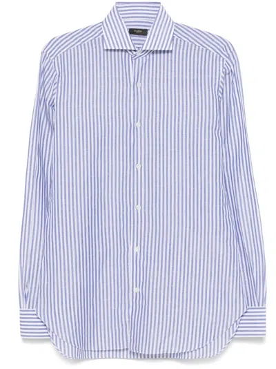 Barba Napoli Striped Shirt In Blue