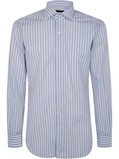 Barba Napoli Striped Shirt In Blue
