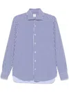 Barba Napoli Barba Vertical Striped Blue And White Barba Shirt In Blue