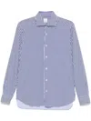 Barba Napoli Barba Vertical Striped Blue And White Barba Shirt In Blue