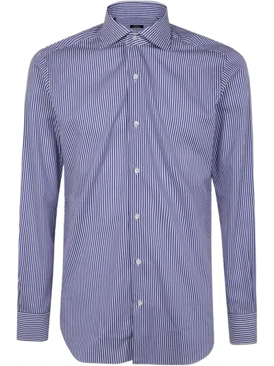 Barba Napoli Striped Shirt In Blue