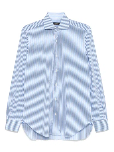 Barba Napoli Striped Shirt In Blue
