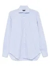 Barba Napoli Patterned-jacquard Shirt In Blue