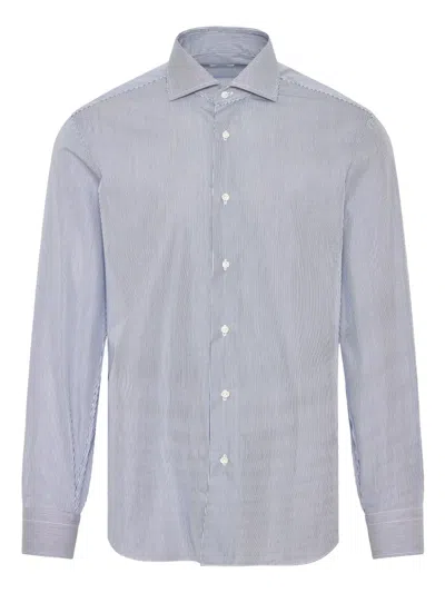 Barba Napoli Striped Shirt In Blue