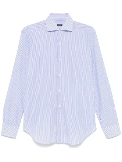 Barba Napoli Striped Shirt In Blue