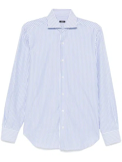 Barba Striped Shirt In Blue