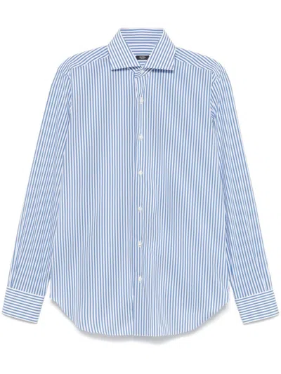 Barba Napoli Striped Shirt In Blue