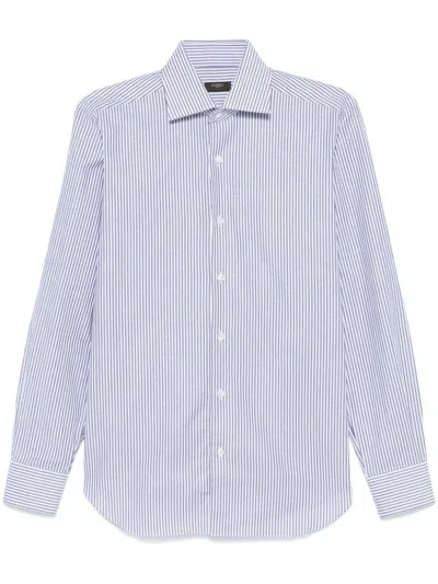 Barba Napoli Striped Shirt In Blue
