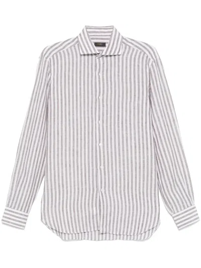 Barba Napoli Striped Shirt In Green