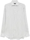 Barba Napoli Barba Brown And White Striped Shirt In Grey