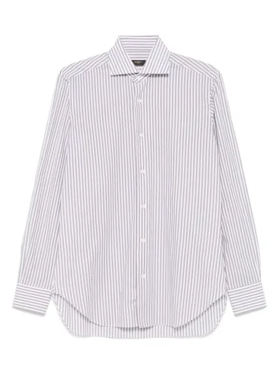 Barba Napoli Striped Shirt In Grey