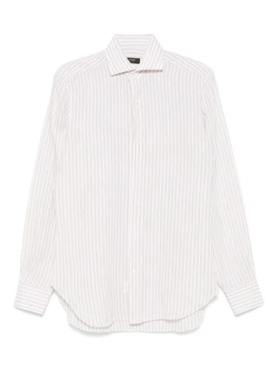 Barba Napoli Striped Shirt In Neutrals