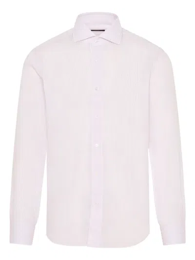 Barba Napoli Striped Shirt In Pink