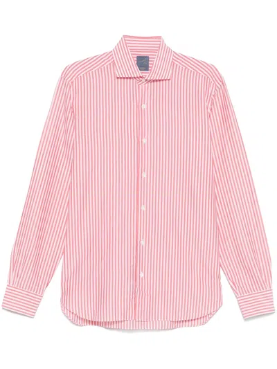 Barba Napoli Striped Shirt In Red
