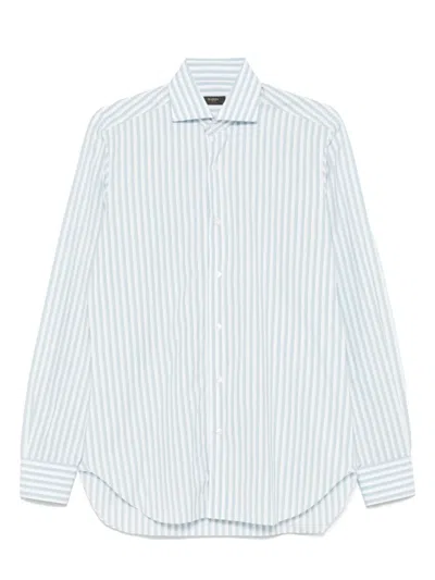 Barba Napoli Striped Shirt In White