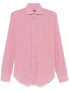 Barba Napoli Striped Poplin Shirt In White
