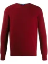 Barba Napoli Crew Neck Jumper In Red