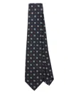 Barba Napoli Barba Geometric Patterned Black Tie With Textured Fabric In Black
