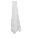 Barba Napoli Barba Textured Light Grey Tie With Pointed Tip In White