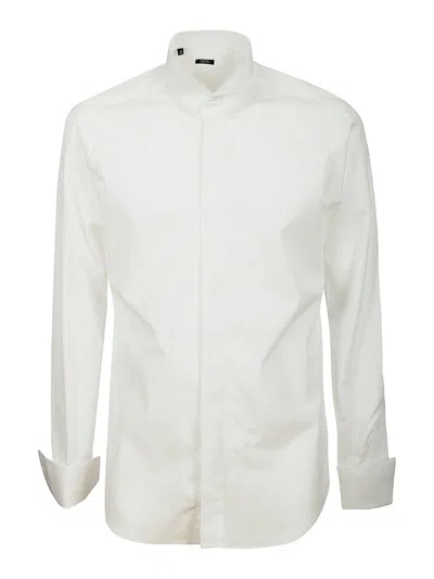 Barba Napoli Tuxedo Shirt In White